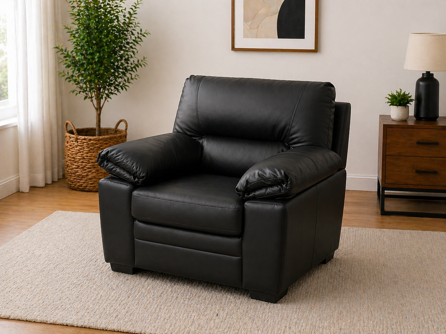 Black Leather Armchair