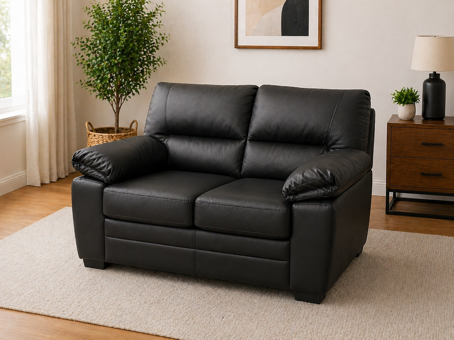 Black Leather Loveseat