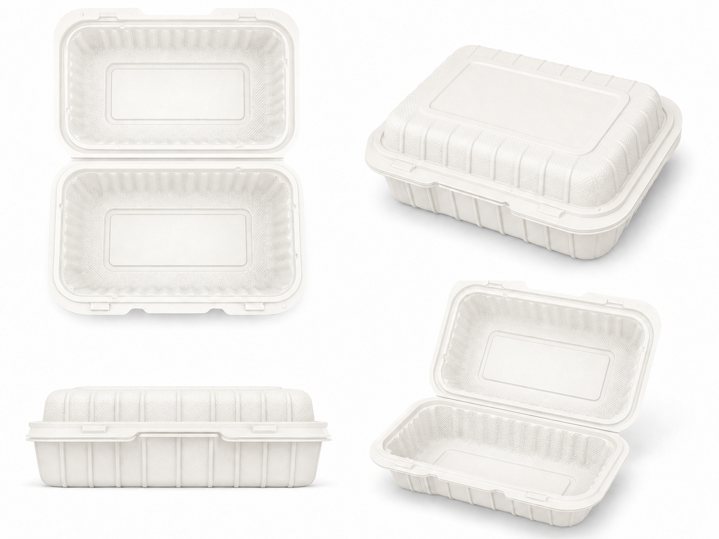 Large 3-Compartment Clamshell Container (EP-206)