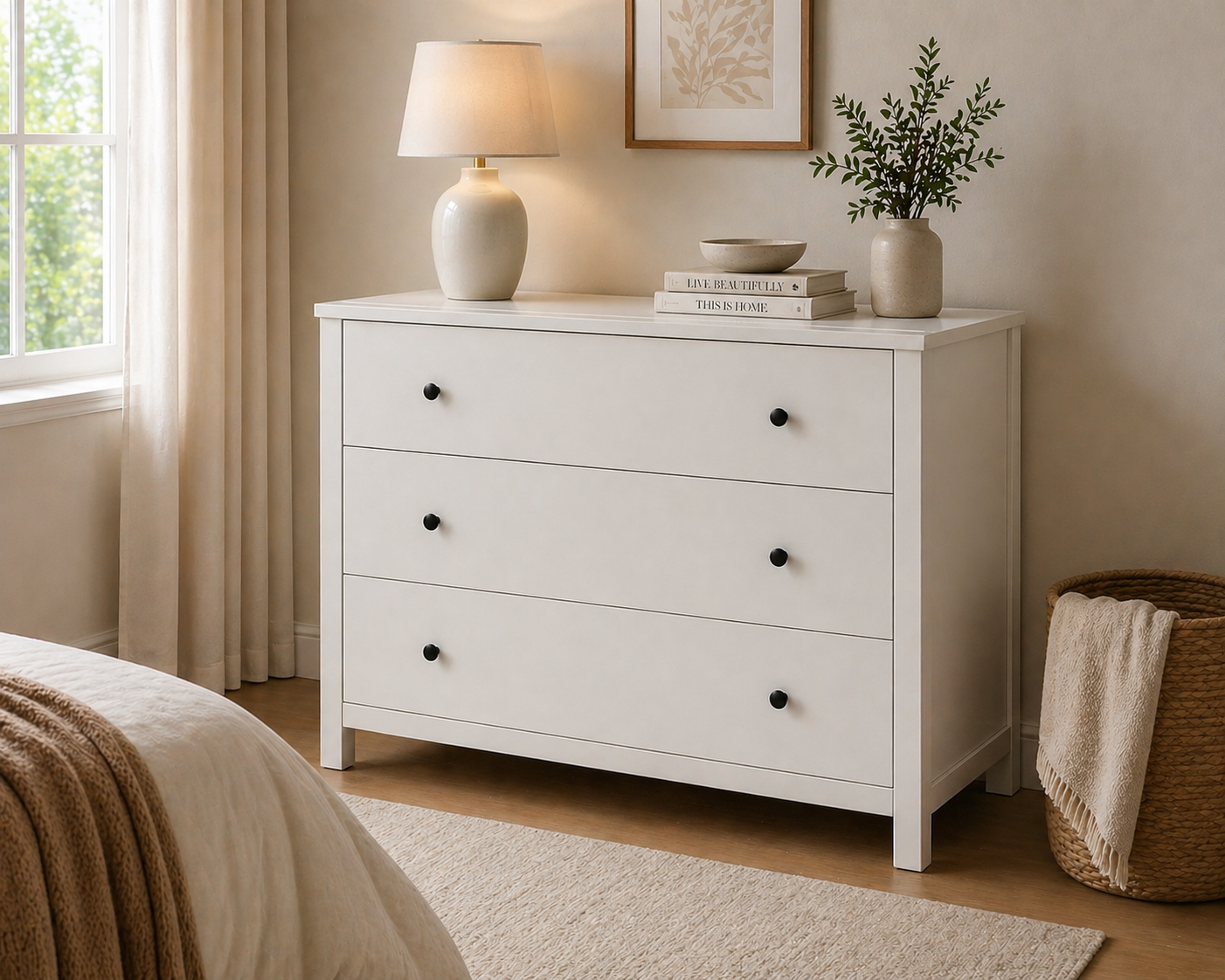 3-Drawer Dresser – White