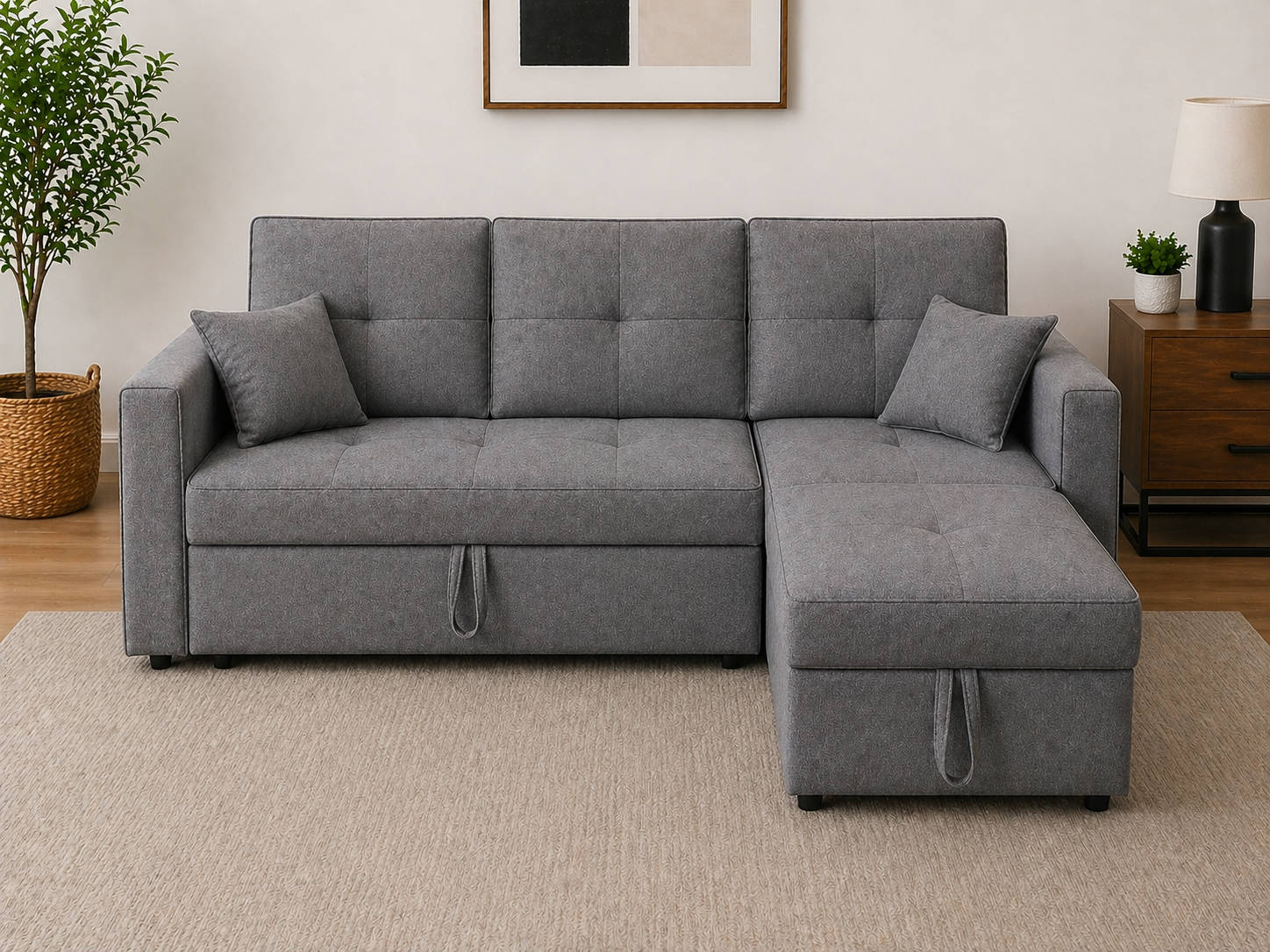 Modern Sectional Sofa Bed with Chaise