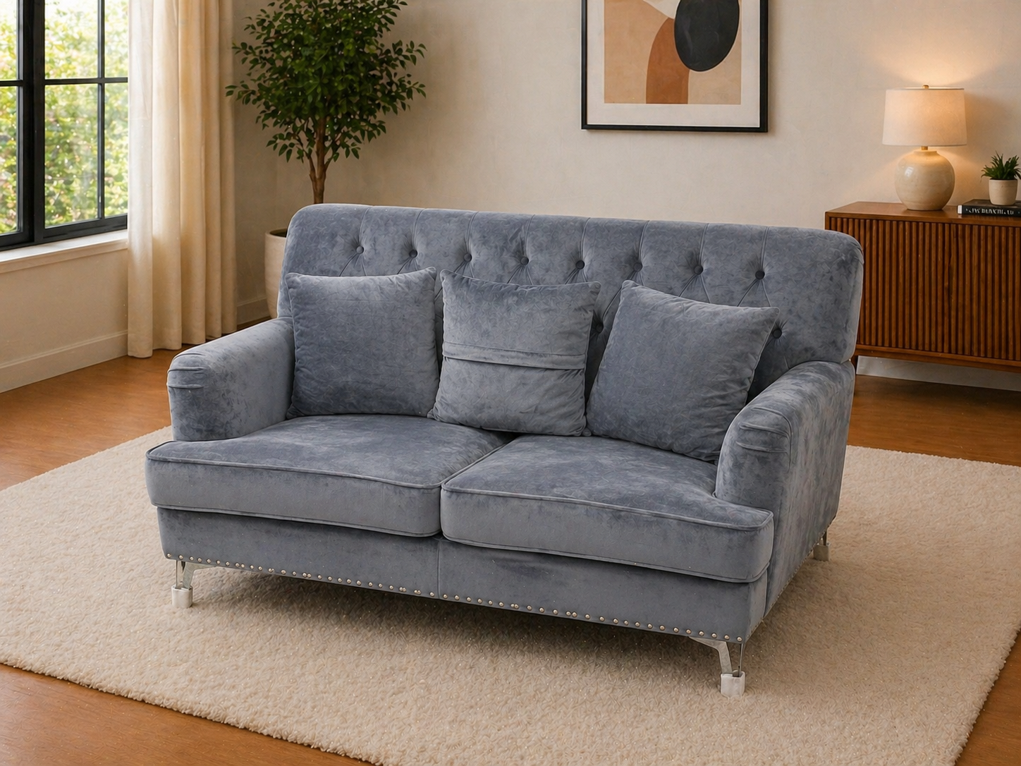 Velvet Tufted Loveseat